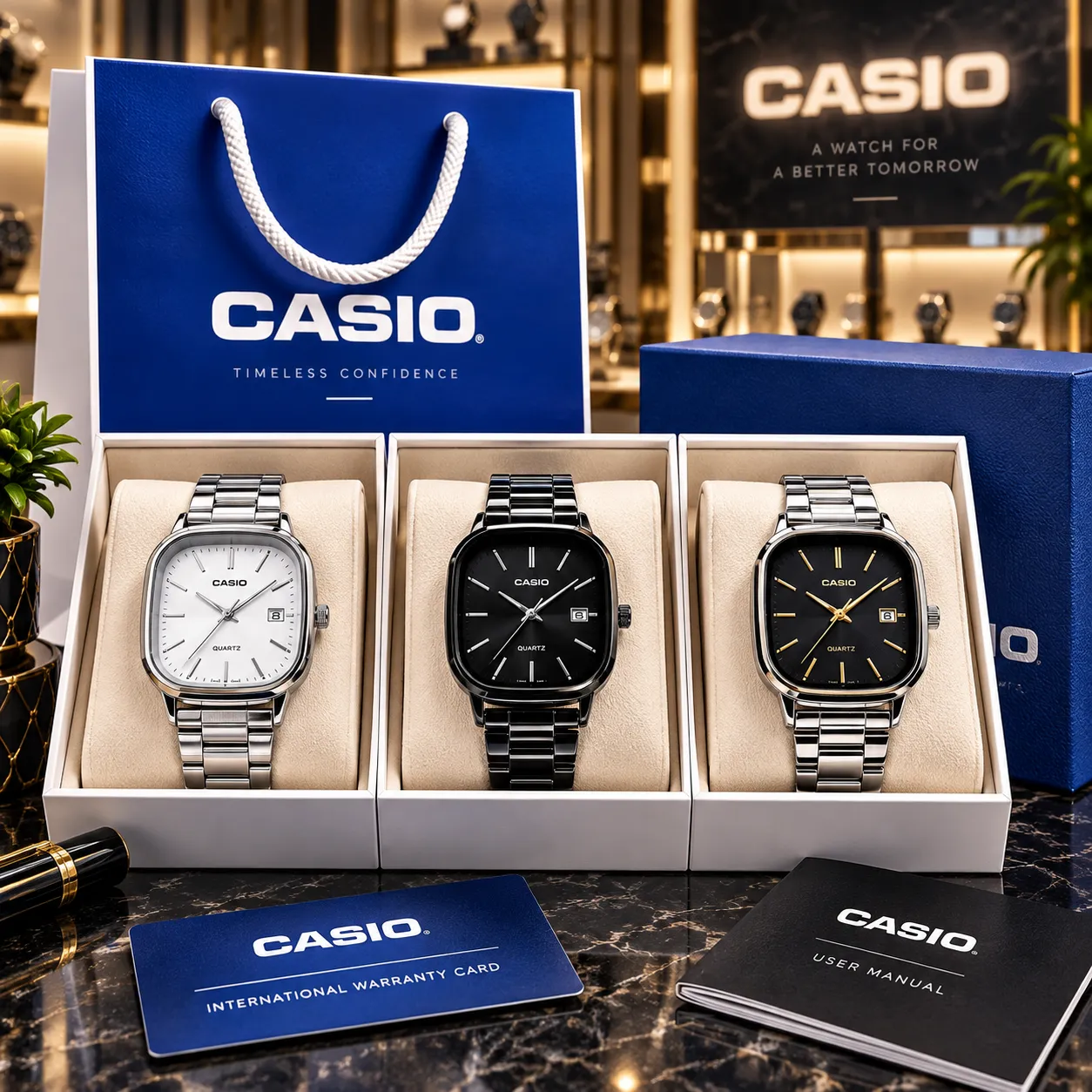 ساعة Casio Classic Square Quartz